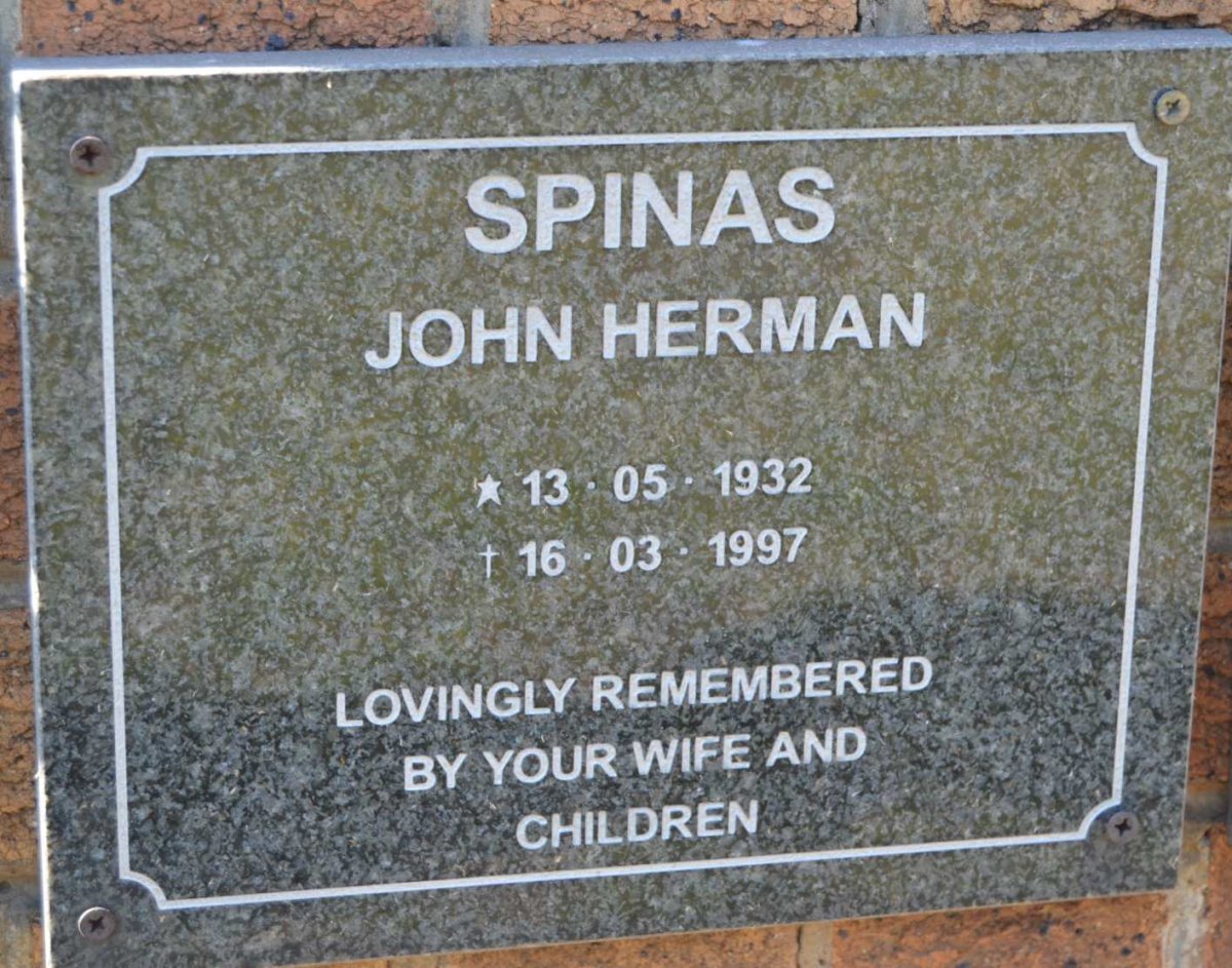 SPINAS John Herman 1932-1997