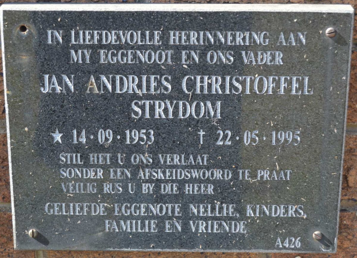STRYDOM Jan Andries Christoffel 1953-1995
