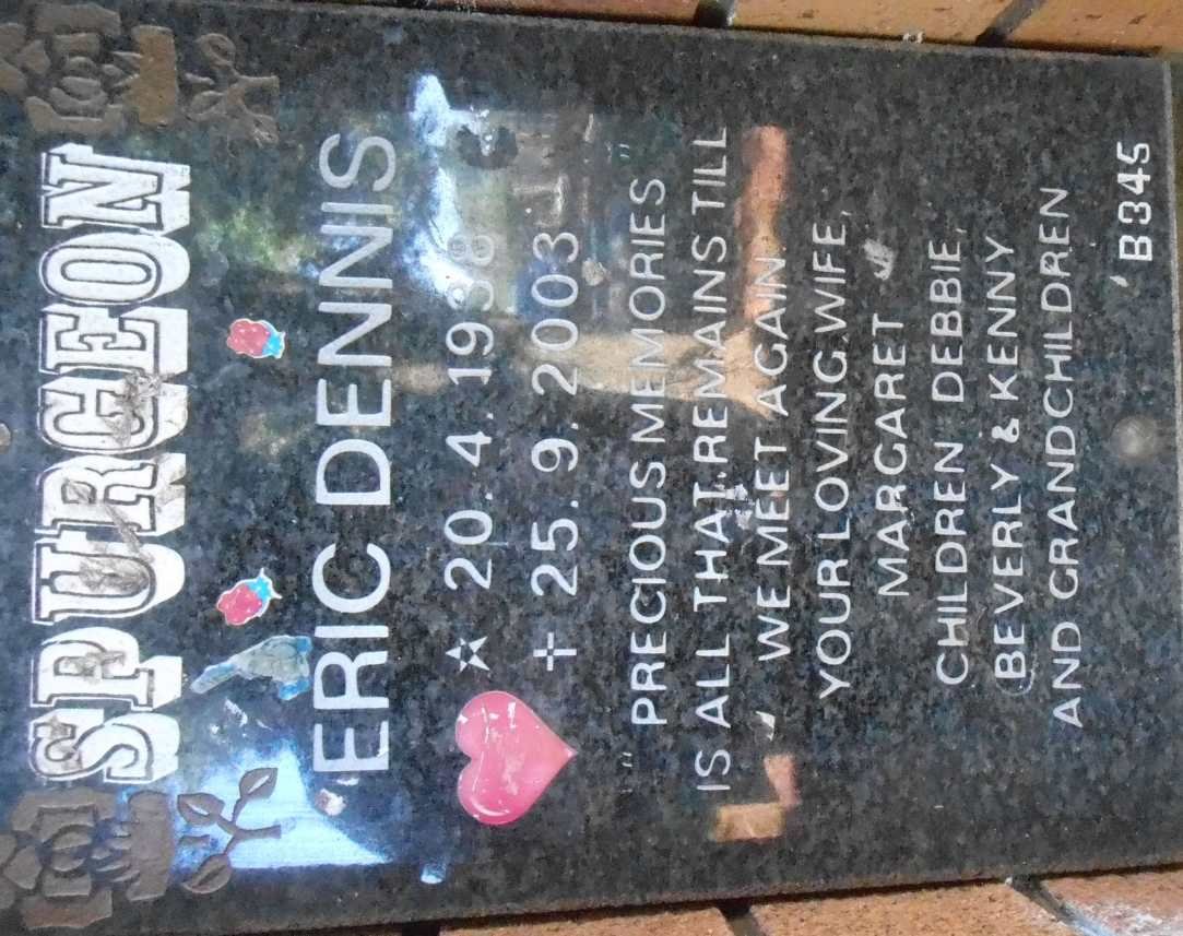 SPURGEON Eric Dennis 1938-2003