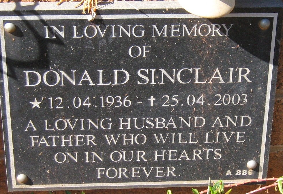 SINCLAIR Donald 1936-2003