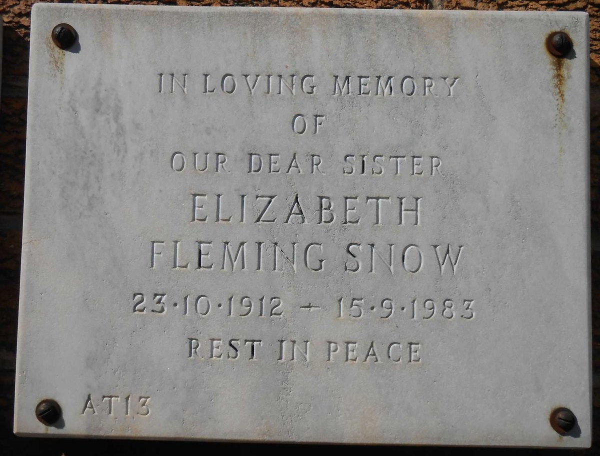 SNOW Elizabeth Fleming 1912-1983