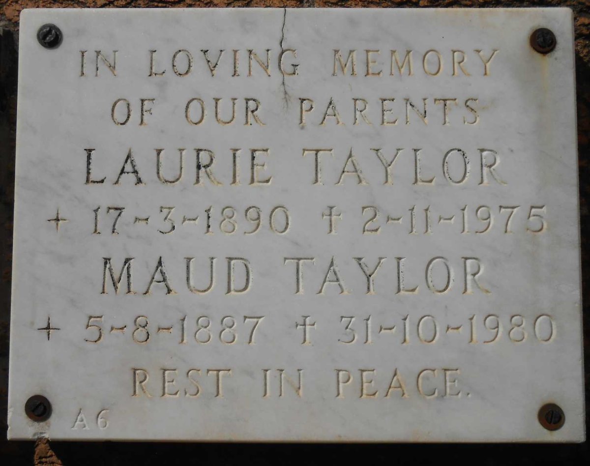 TAYLOR Laurie 1890-1975 &amp; Maud 1887-1980