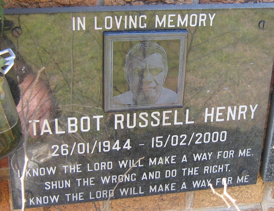 TALBOT Russell Henry 1944-2000