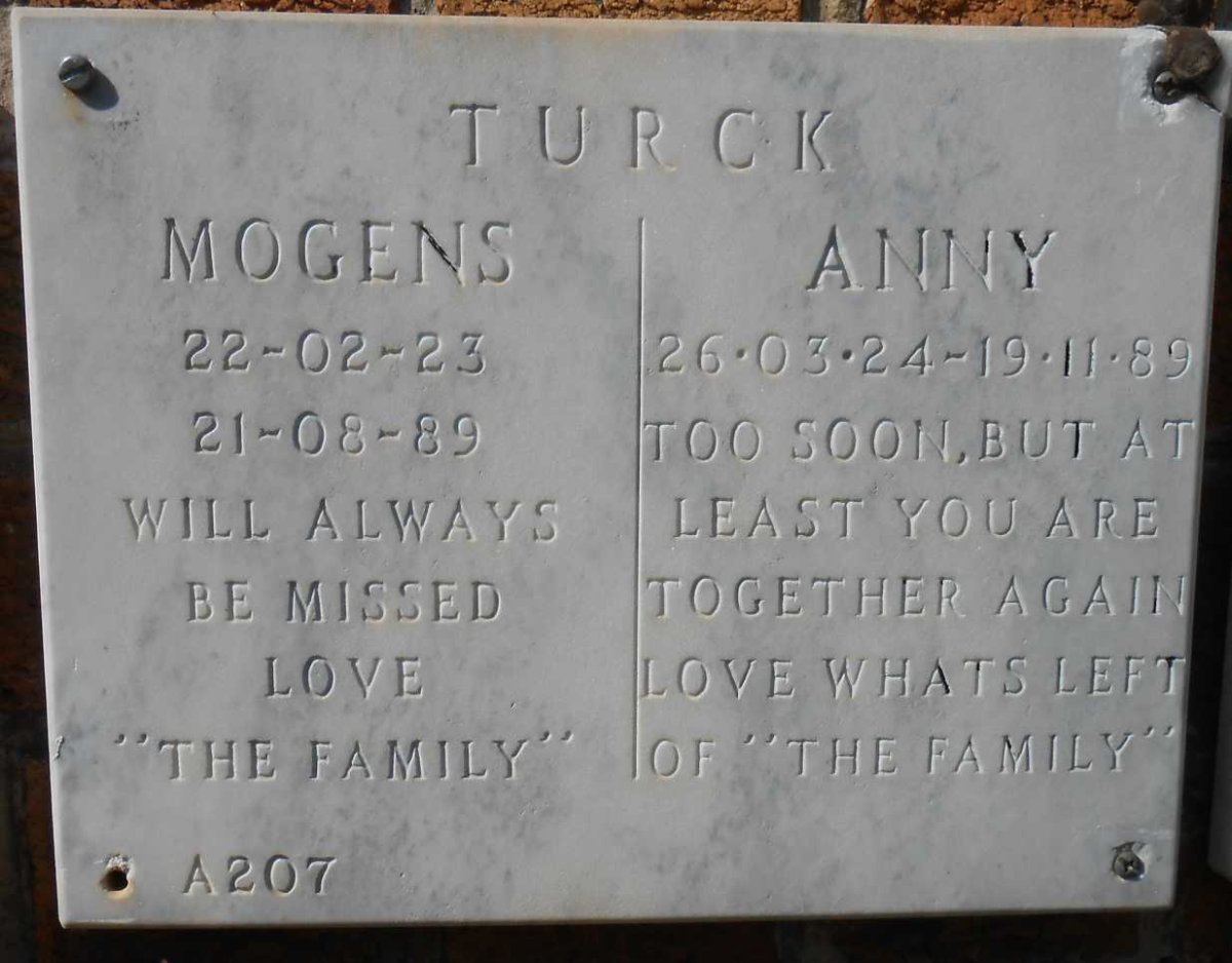 TURCK Mogens 1923-1989 &amp; Anny 1924-1989