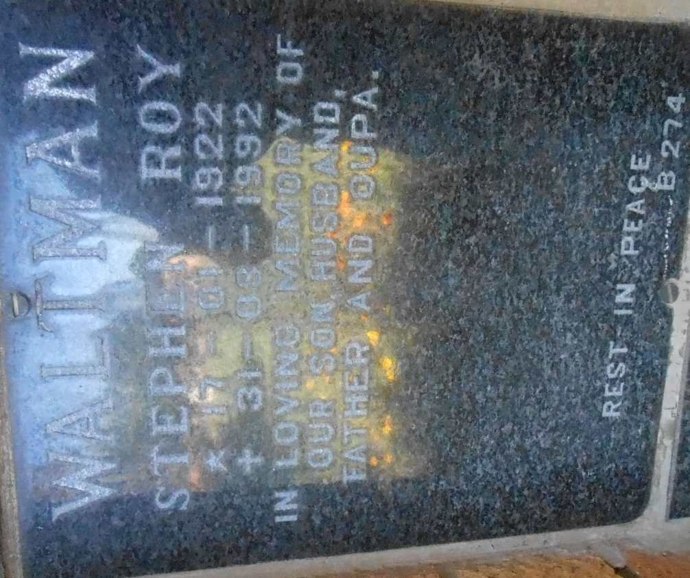 WALTMAN Stephen Roy 1922-1992
