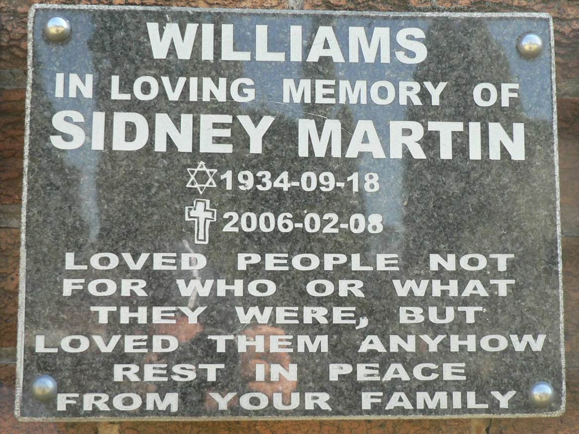 WILLIAMS Sidney Martin 1934-2006