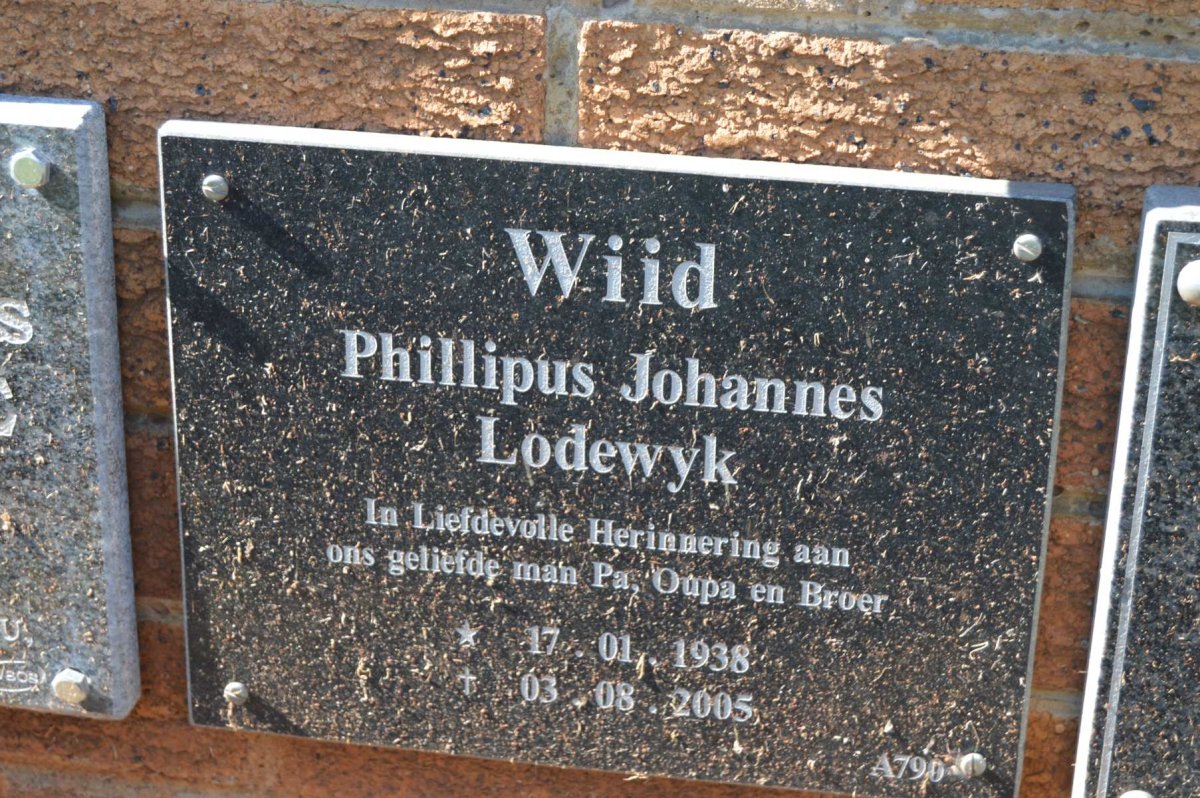 WIID Phillipus Johannes Lodewyk 1938-2005