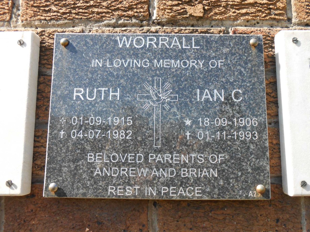 WORRALL Ian C. 1906-1993 &amp; Ruth 1915-1982