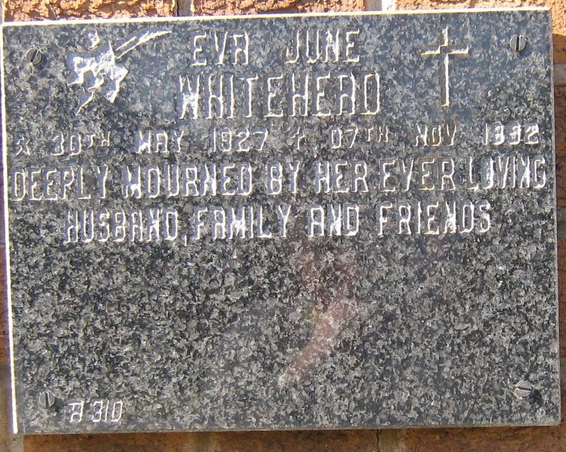 WHITEHEAD Eva June 1927-1992