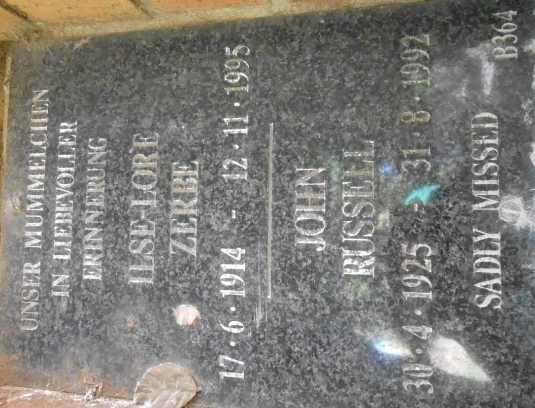 ZERBE Ilse-Lore 1914-1995 :: RUSSELL John 1925-1992