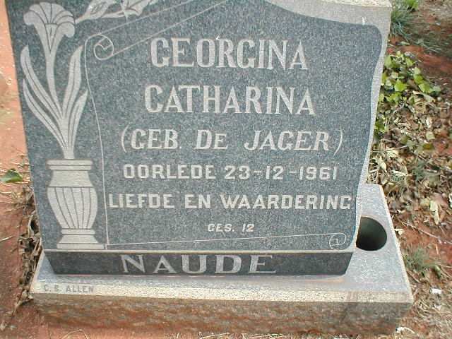 NAUDÉ Georgina Catharina nee DE JAGER   -1961