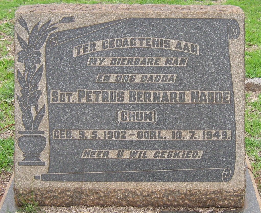 NAUDÉ Petrus Bernard 1902-1949
