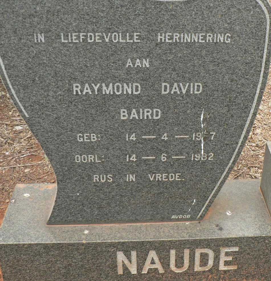 NAUDE Raymond David Baird 1957-1982