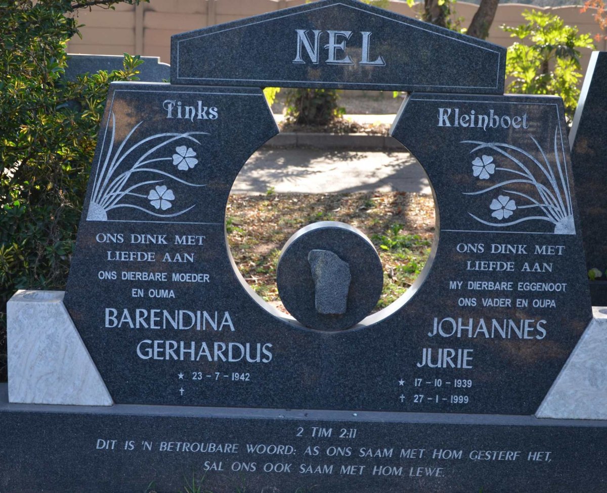 NEL Johannes Jurie 1939-1999 &amp; Barendina Gerhardus 1942-
