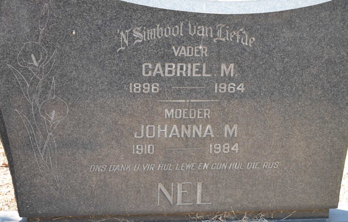 NEL Gabriel M. 1896-1964 &amp; Johanna M. 1910-1984