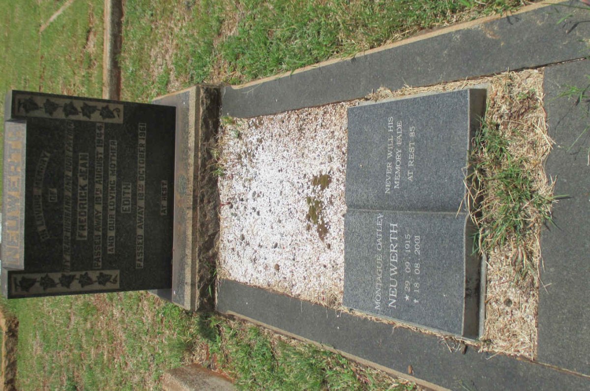 NEUWERTH Fredrick Jean -1944 &amp; Edith -1961 :: NEUWERTH Montague Oatley 1915-2001
