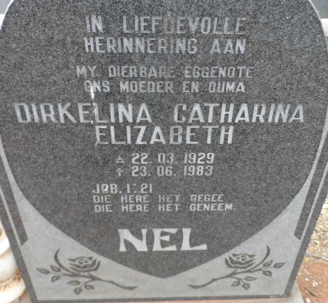 NEL Dirkelina Catharina Elizabeth 1929-1983