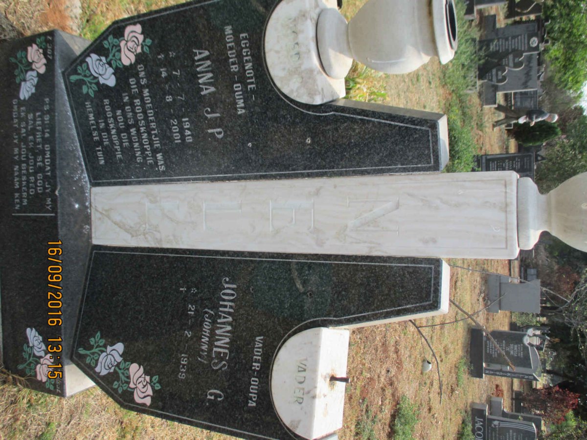 NELL Johannes G. 1939- &amp; Anna J.P. 1940-2001