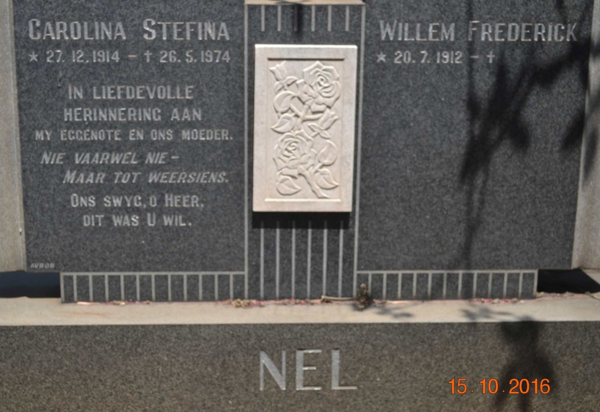 NEL Willem Frederick 1912- &amp; Carolina Stefina 1914-1974