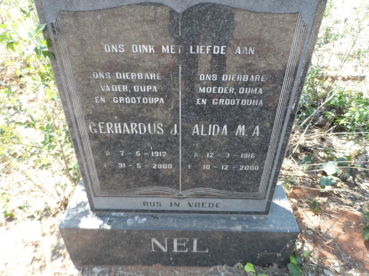 NEL Gerhardus J. 1912-2000 &amp; Alida M.A. 1916-2000