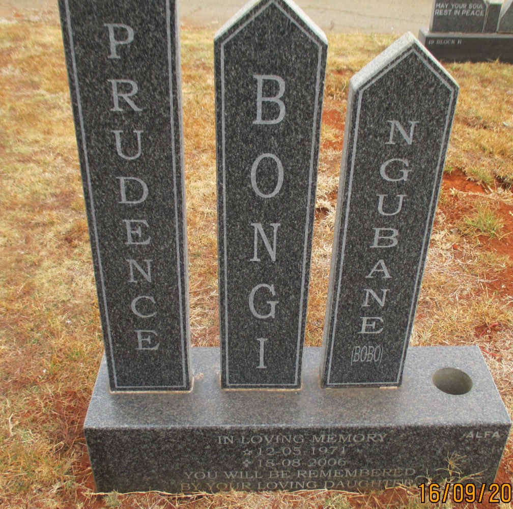 NGUBANE Prudence Bongi 1971-2006