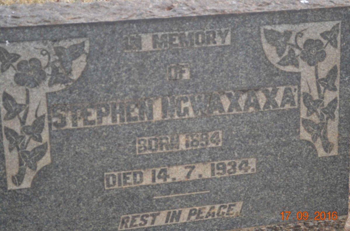 NGWAXAXA Stephen 1894-1934