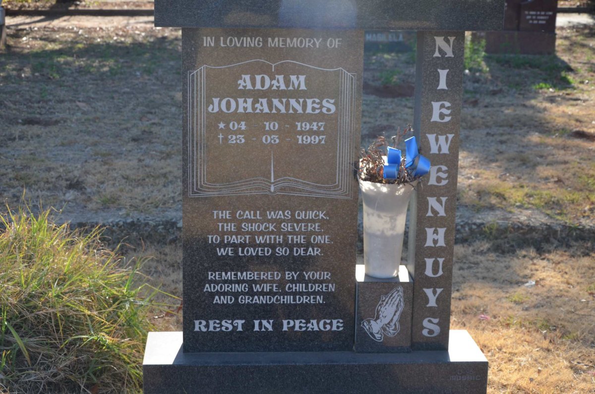 NIEWENHUYS Adam Johannes 1947-1997
