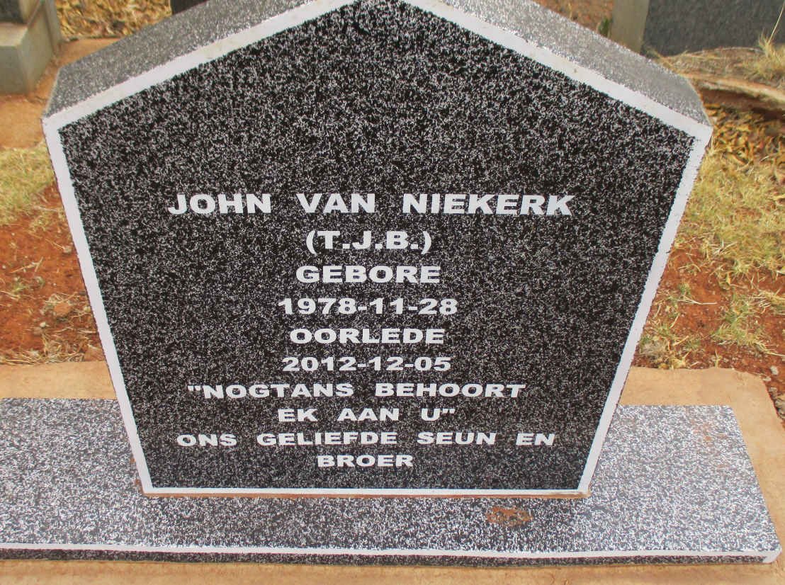 NIEKERK T.J.B., van 1978-2012