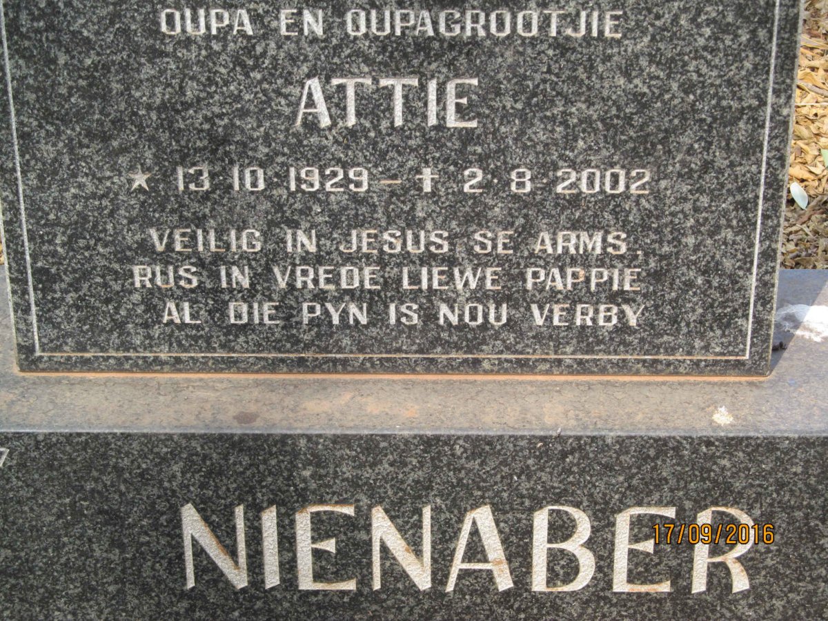 NIENABER Attie 1929-2002