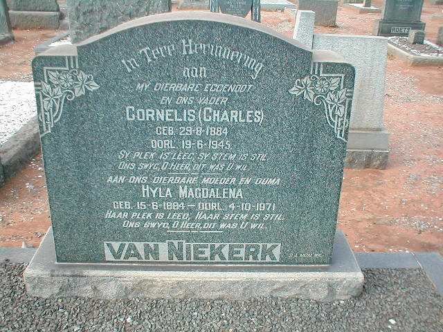 NIEKERK Cornelis, van 1884-1945 &amp; Hyla Magdalena 1884-1971
