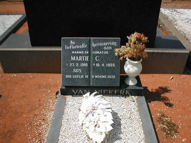 NIEKERK Martie C., van 1910-1986