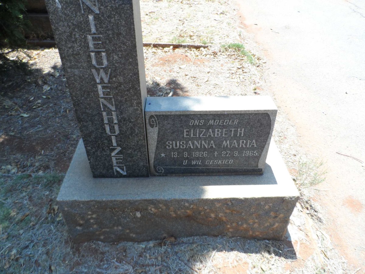 NIEUWENHUIZEN Elizabeth Susanna Maria 1926-1965