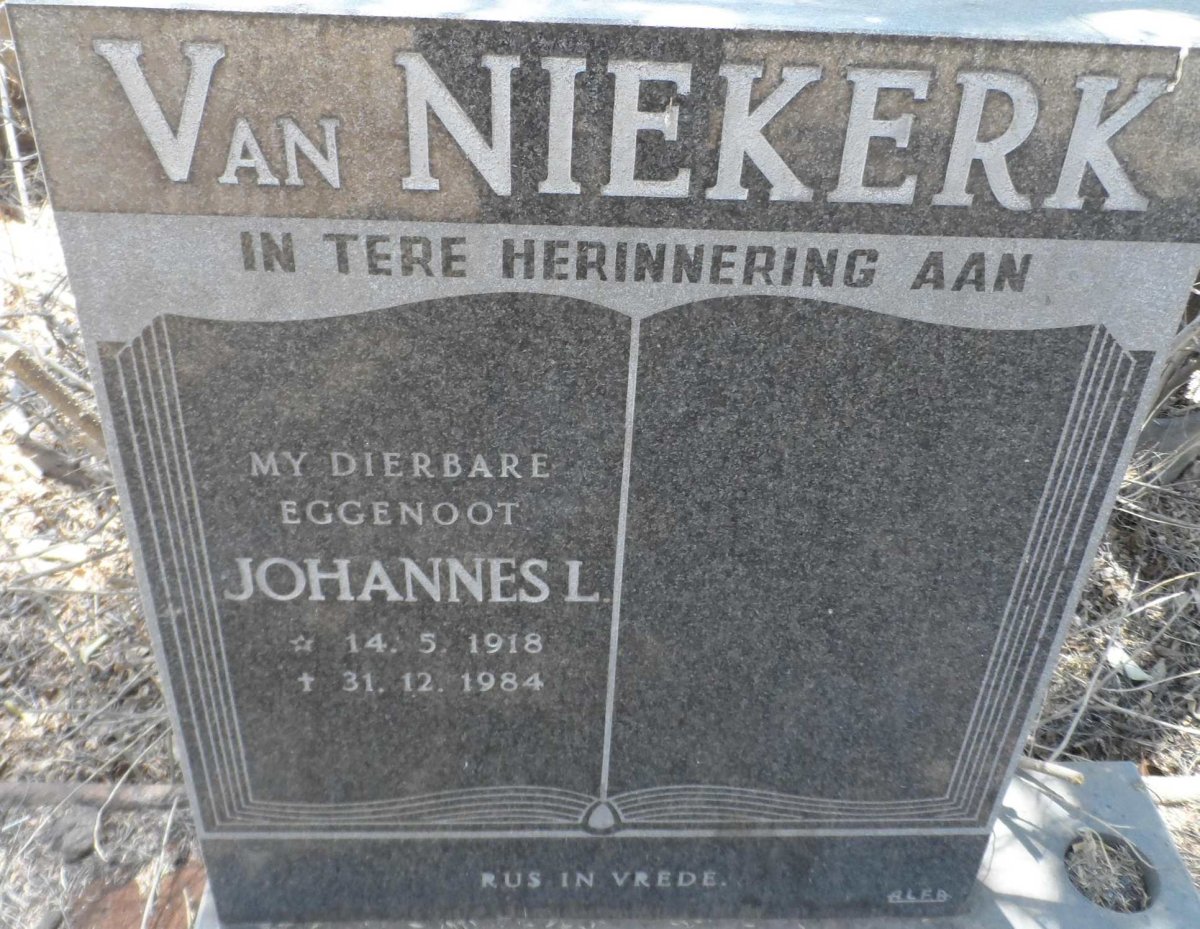 NIEKERK Johannes L., van 1918-1984