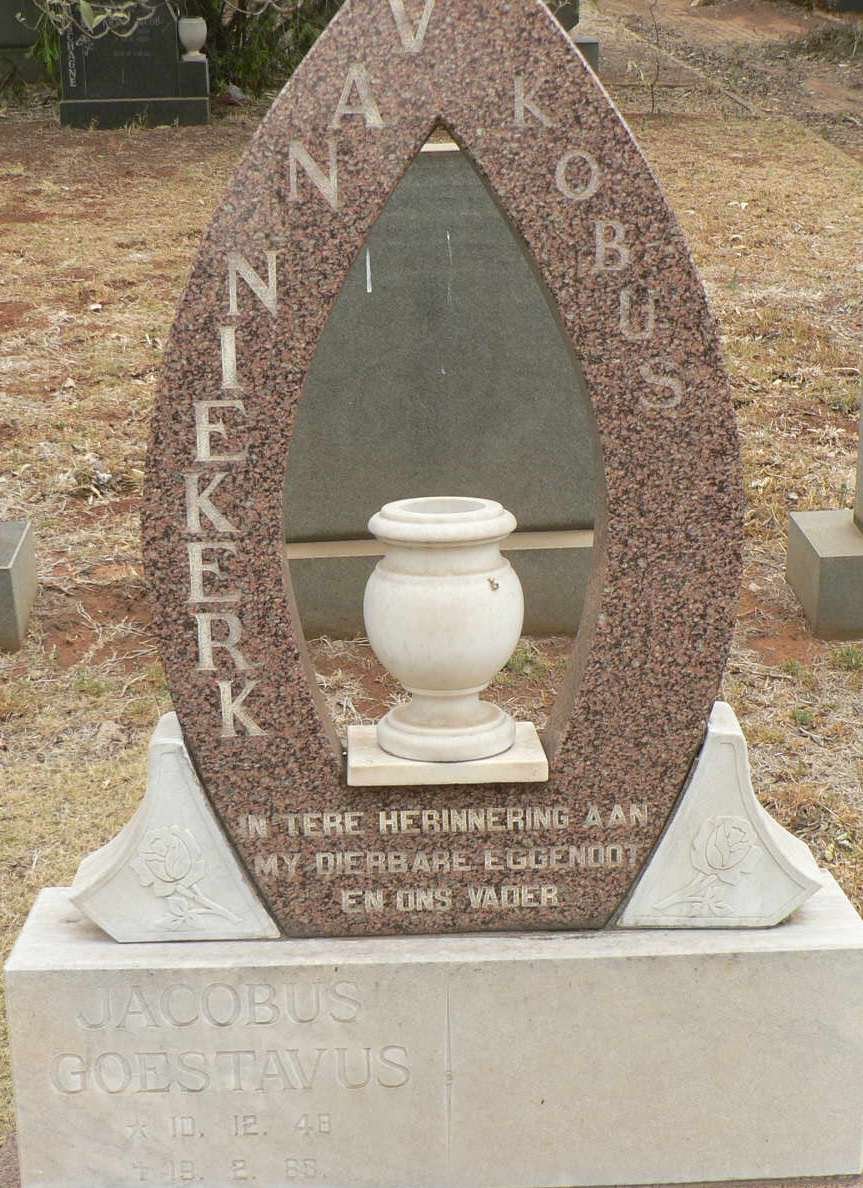 NIEKERK Jacobus Goestavus, van 1948-1985
