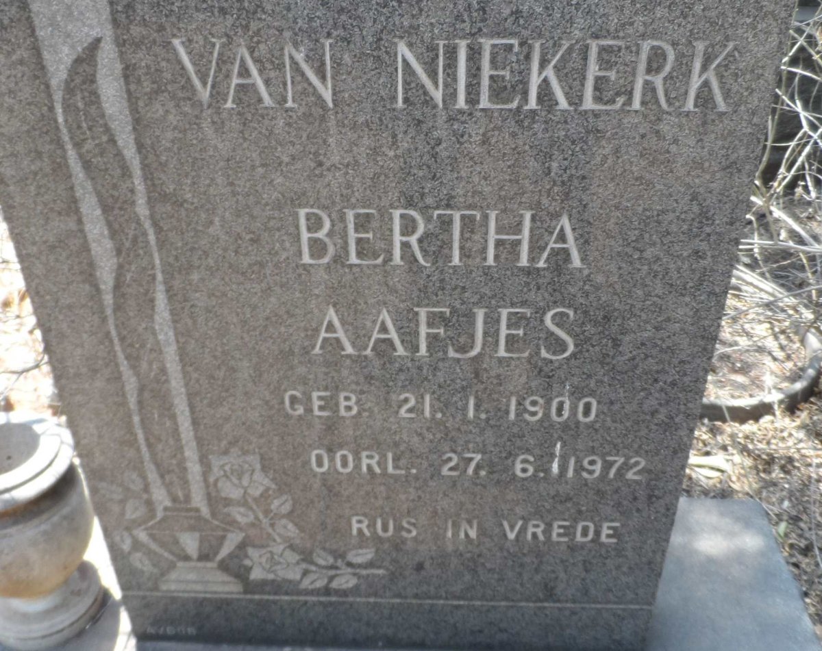 NIEKERK Bertha Aafjes, van 1900-1972