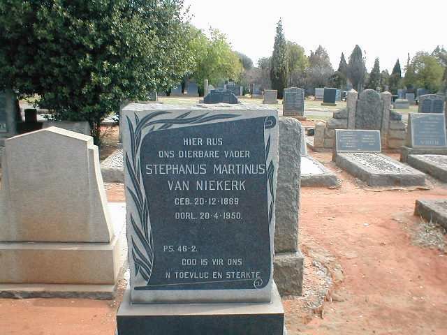 NIEKERK Stephanus Martinus, van 1869-1950