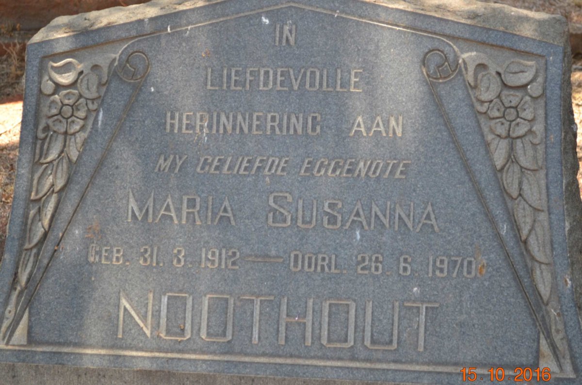 NOOTHOUT Maria Susanna 1912-1970