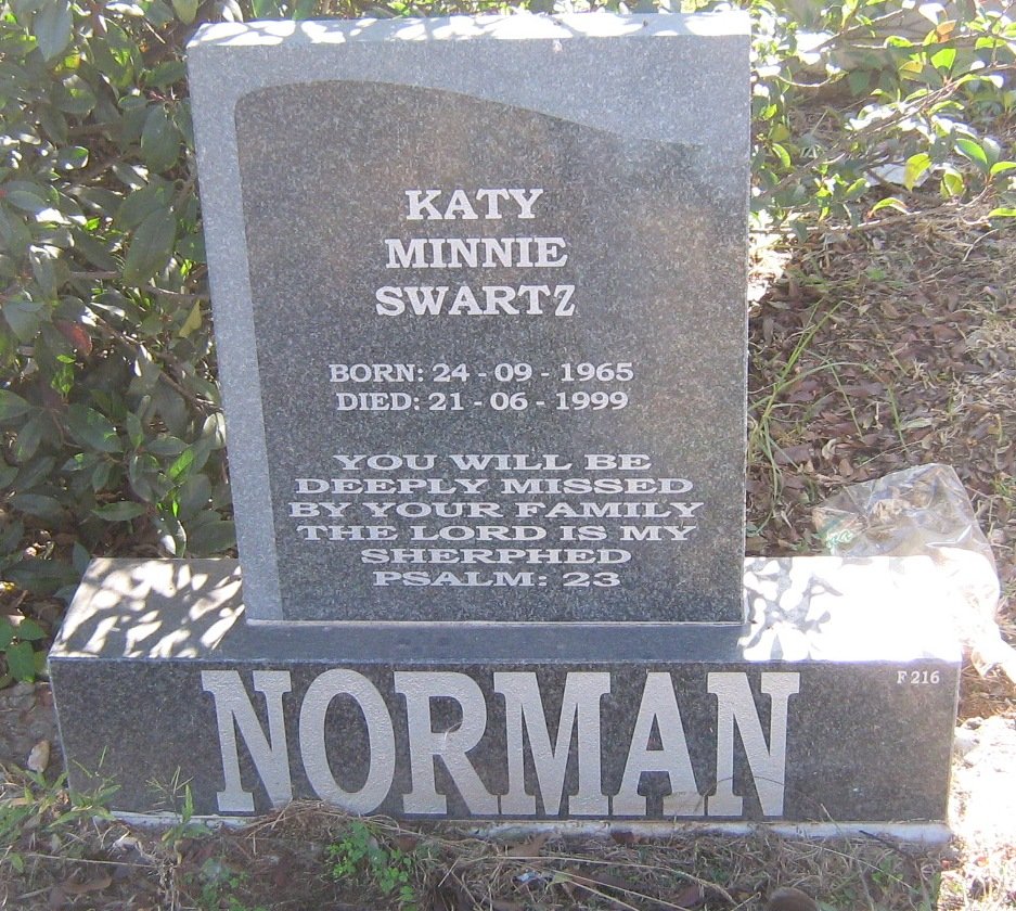 NORMAN Katy Minnie Swartz 1965-1999