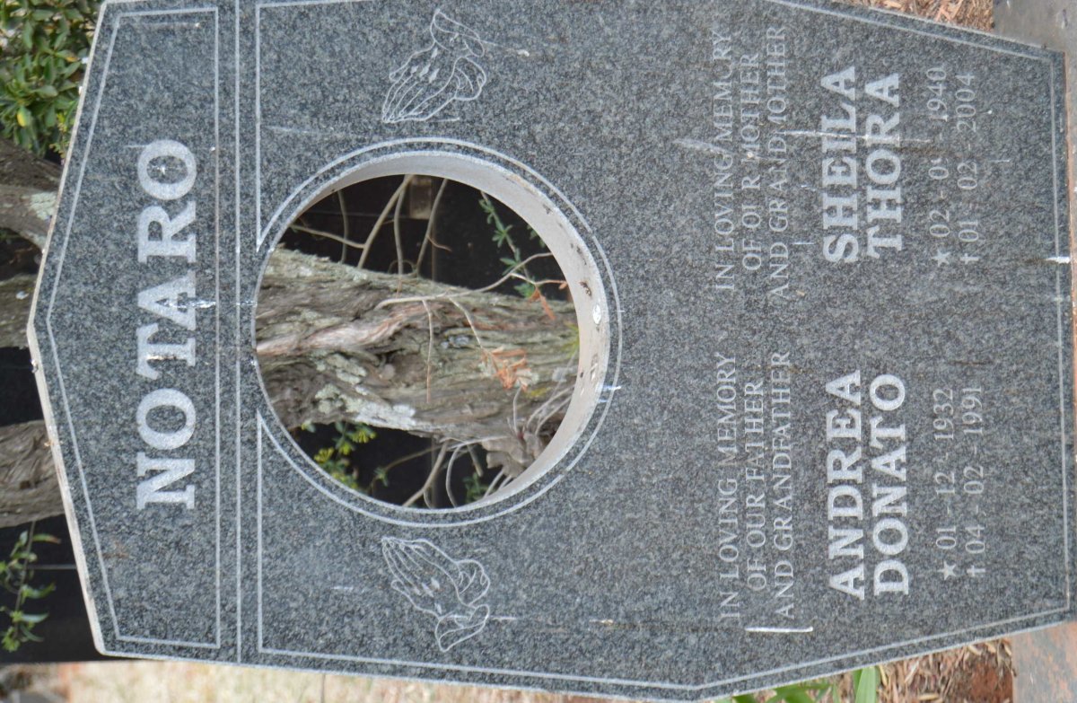 NOTARO Andrea Donato 1932-1991 &amp; Sheila Thora 1940-2004
