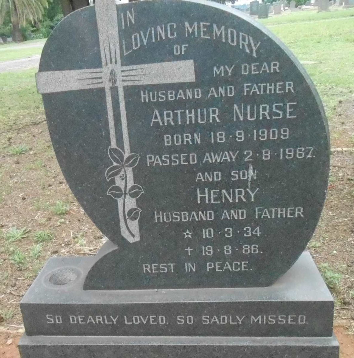 NURSE Arthur 1909-1967 :: NURSE Henry 1934-1986