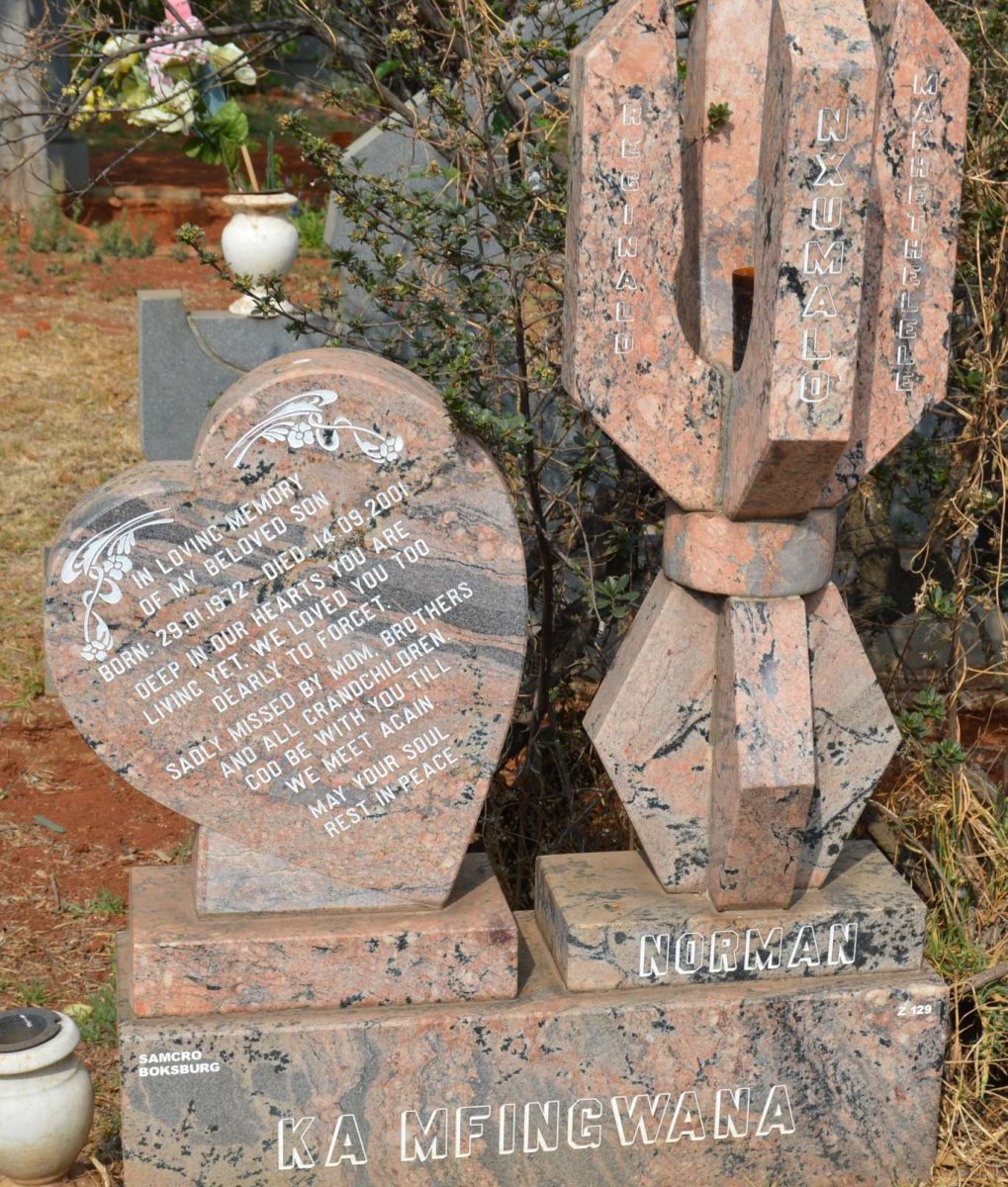 NXUMALO Reginald Makhethelele 1972-2001