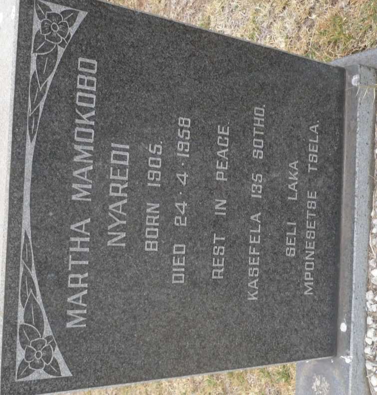 NYAREDI Martha Mamokobo 1905-1958