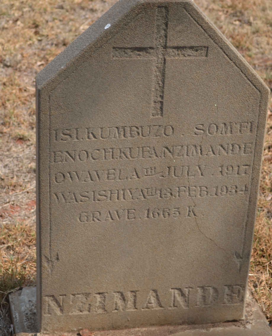 NZIMANDE Isikumbuzo 1917-1934