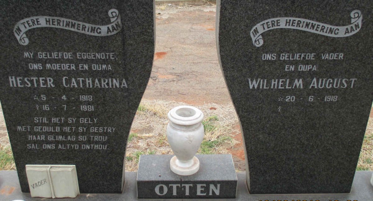 OTTEN Wilhelm August 1918- &amp; Hester Catharina 1913-1981