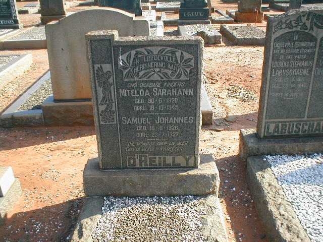 O'REILLY Samuel Johannes 1926-1927 :: O'REILLY Mitelda Sarah Ann 1928-1945