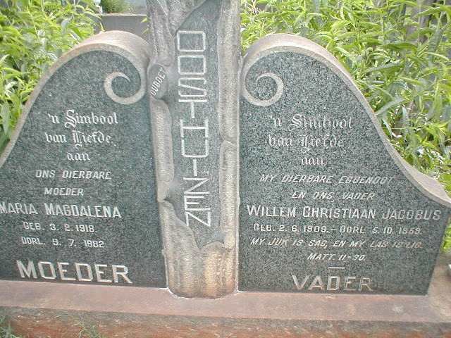 OOSTHUIZEN Willem Christiaan Jacobus 1909-1959 &amp;  Maria Magdalena 1918-1982