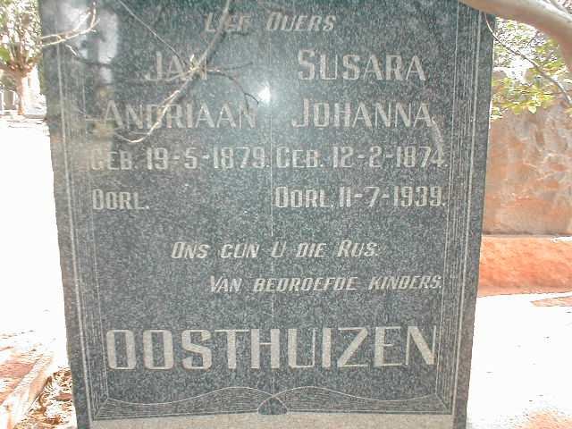 OOSTHUIZEN Jan Andriaan 1879- &amp; Susara Johanna 1874-1939