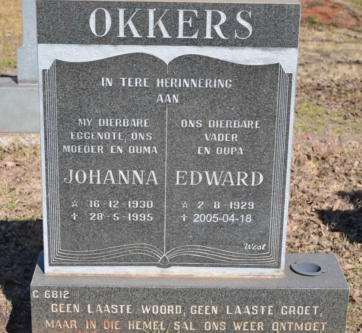 OKKERS Edward 1929-2005 &amp; Johanna 1930-1995