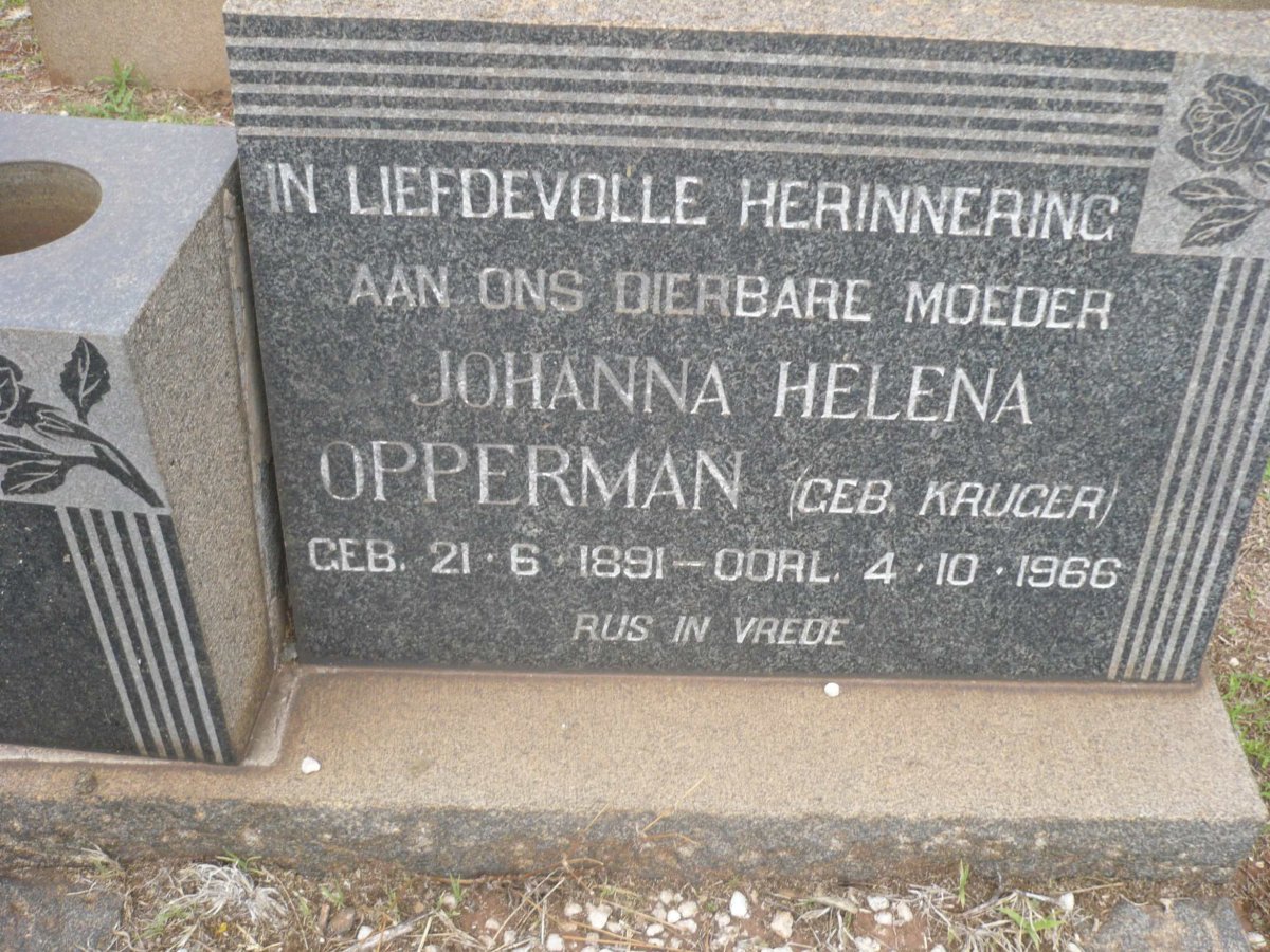 OPPERMAN Johanna Helena nee KRUGER 1891-1966