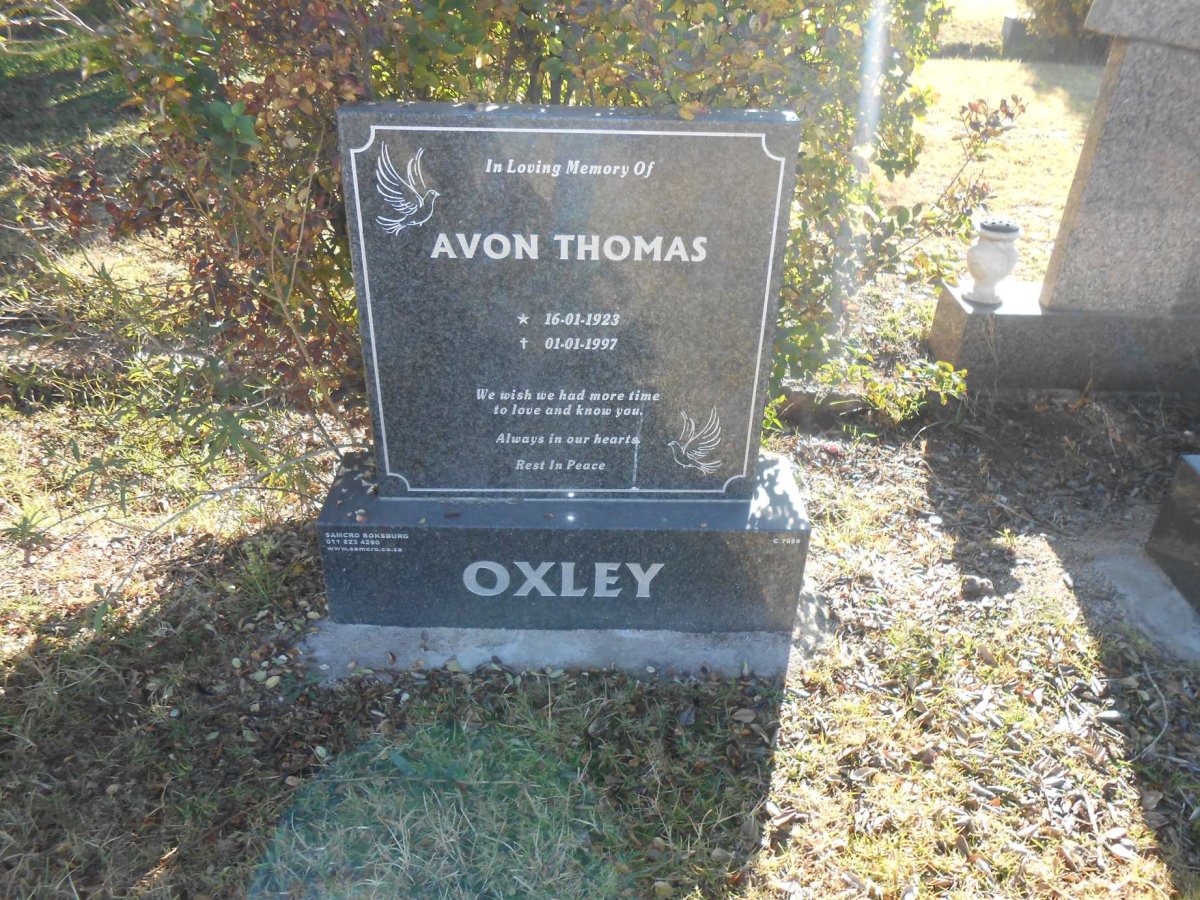 OXLEY Avon Thomas 1923-1997